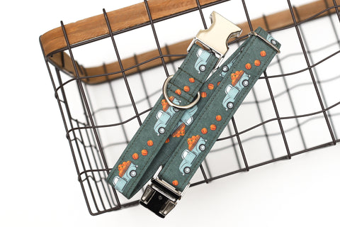 Pumpkin Trucks Dog Collar