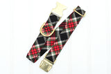 Black Classic Christmas Plaid Dog Collar