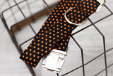 Black and Orange Polka Dots Dog Collar