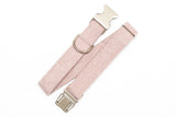 Rose Herringbone Flannel Dog Collar
