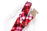 Plaid Valentines Dog Collar