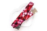 Plaid Valentines Dog Collar