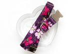 Purple Floral Velvet Dog Collar