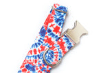 Red, White & Blue Tie Dye Dog Collar