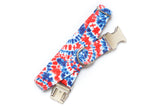 Red, White & Blue Tie Dye Dog Collar
