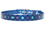 Blue Plaid Waterproof Titan Dog Collar - Boy Dog Collar - Dirtproof, Stinkproof, Waterproof by Zaley Designs