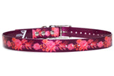 Purple Watercolor Floral Titan Dog Collar - Girl Dog Collar - Dirtproof, Stinkproof, Waterproof by Zaley Designs