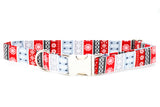 Christmas Dog Collar, Nordic Stripe Dog Collar, Red Snowflake, Mint Snowflake, Dog Lover Gift, Pet, Dog Stocking Stuffer, Puppy Collar