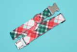 The Frosty Plaid Fabric Dog Collar