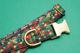 The Christmas Garland Fabric Dog Collar