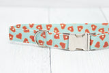 Mint Heart Waffles Dog Collar