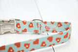 Mint Heart Waffles Dog Collar