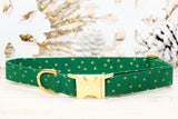 Green Stars Dog Collar
