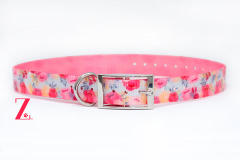 Blossoms Floral Titan Dog Collar - Dirtproof, Stinkproof, Waterproof by Zaley Designs