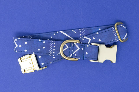 Navy Aztec Dog Collar