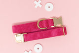 Hot Pink VELVET Dog Collar