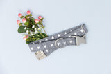 Charcoal Centered Hearts Dog Collar