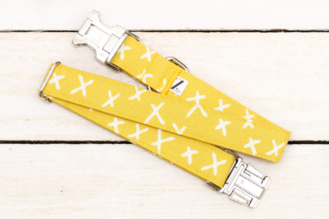Yellow X's Dog Collar
