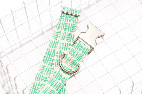 Green Geometric Dog Collar