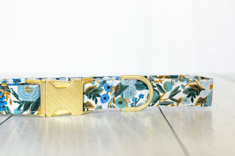Blue Rifle Paper Company Floral Dog Collar