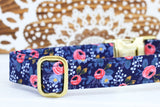 Rifle Paper Company Blue Floral Dog Collar