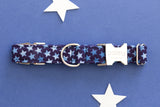 Navy Blue Stars Dog Collar