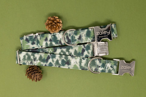 Evergreen Trees Dog Collar