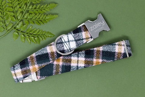 Scottie Flannel Plaid Dog Collar