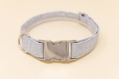 Silver Glitter Dog Collar