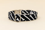 Black and White Bones Dog Collar