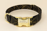 Black and Gold Spider Web Dog Collar