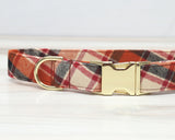 Rusty Flannel Plaid Dog Collar