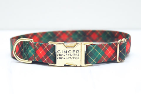 Mistletoe Plaid Endurance Dog Collar