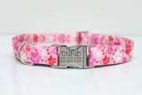 Pink Heart Paw Prints Endurance Dog Collar