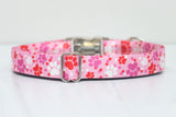 Pink Heart Paw Prints Endurance Dog Collar