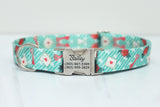 Mint Love Letters Endurance Dog Collar