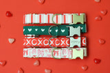 Green & White Hearts Dog Collar