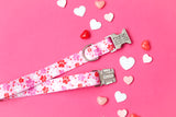 Pink Heart Paw Prints Endurance Dog Collar