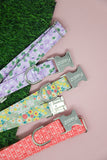 Vintage Floral Stripe Dog Collar