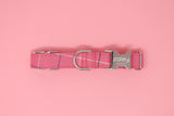 Bright Pink Plaid Dog Collar