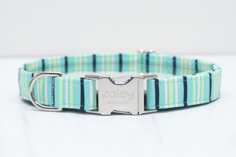 Sea Glass Stripe Dog Collar