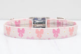 Pink Bows & Daisies Dog Collar