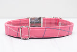 Bright Pink Plaid Dog Collar