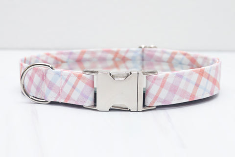 Pastel Plaid Dog Collar