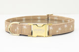 Beige Palm Trees Dog Collar