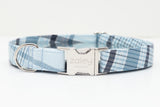 Light Blue Plaid Dog Collar