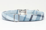 Light Blue Plaid Dog Collar