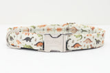 Tan Dinosaurs Dog Collar