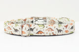 Tan Dinosaurs Dog Collar