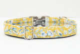 Yellow & Blue Floral Dog Collar